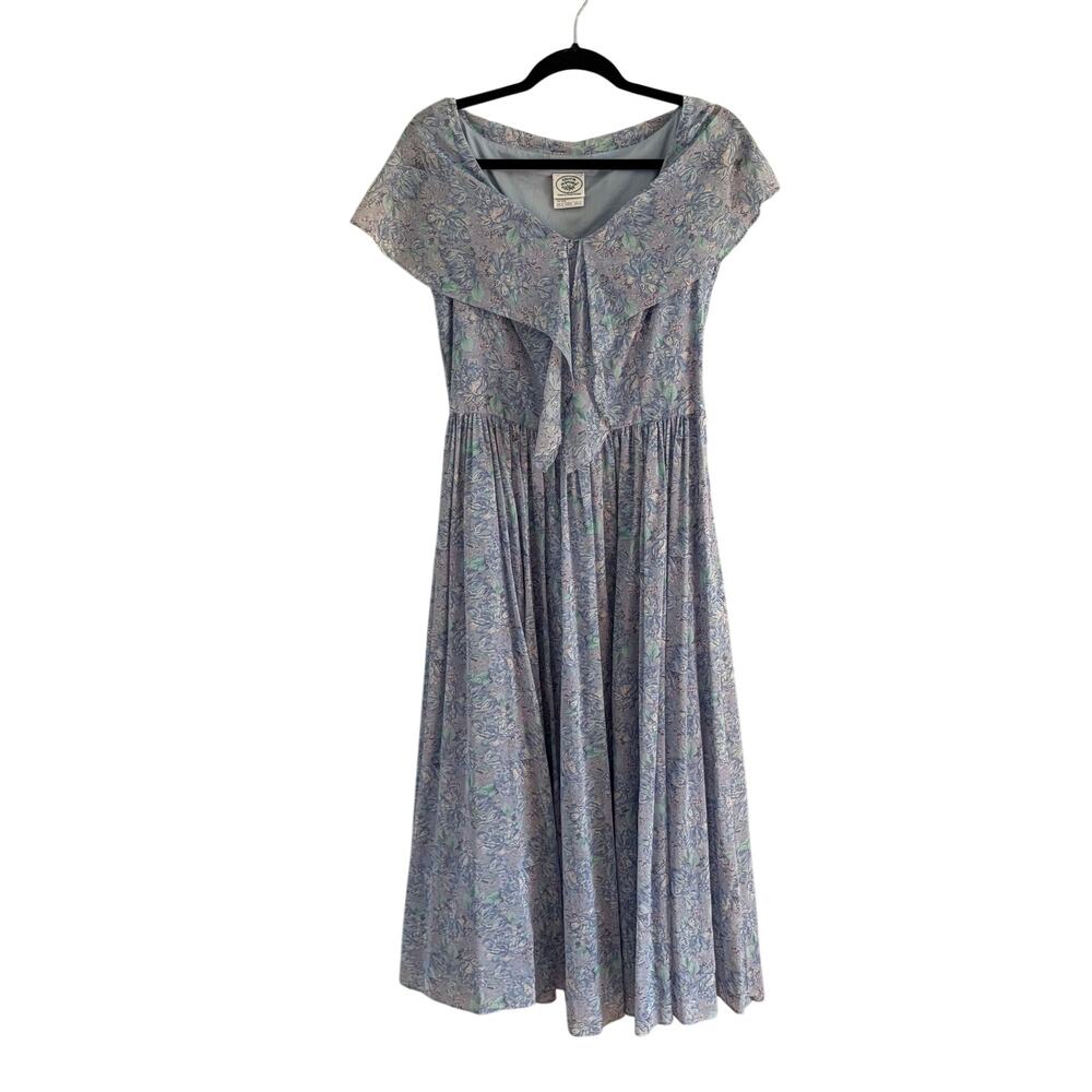 Laura Ashley Vintage 80s Floral Print Maxi Dress Cottagecore Size 10